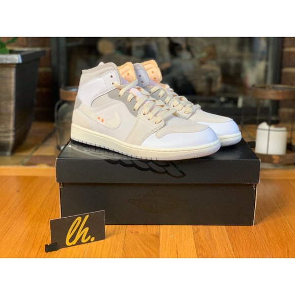 Size 10 Air Jordan 1 Mid SE “Craft Inside Out White Grey” DM9652-100 - Picture 2 of 5